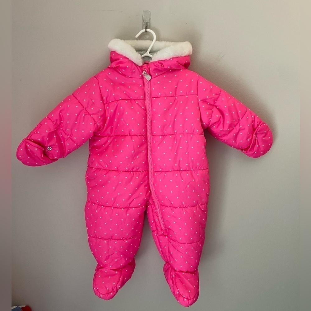 Carters Pink Waterproof Winter Bunting Size 6-9 Months